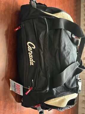 Roots Black and Cream Canada Duffel Bag